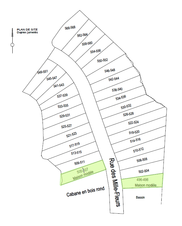 Plan des maisons disponibles